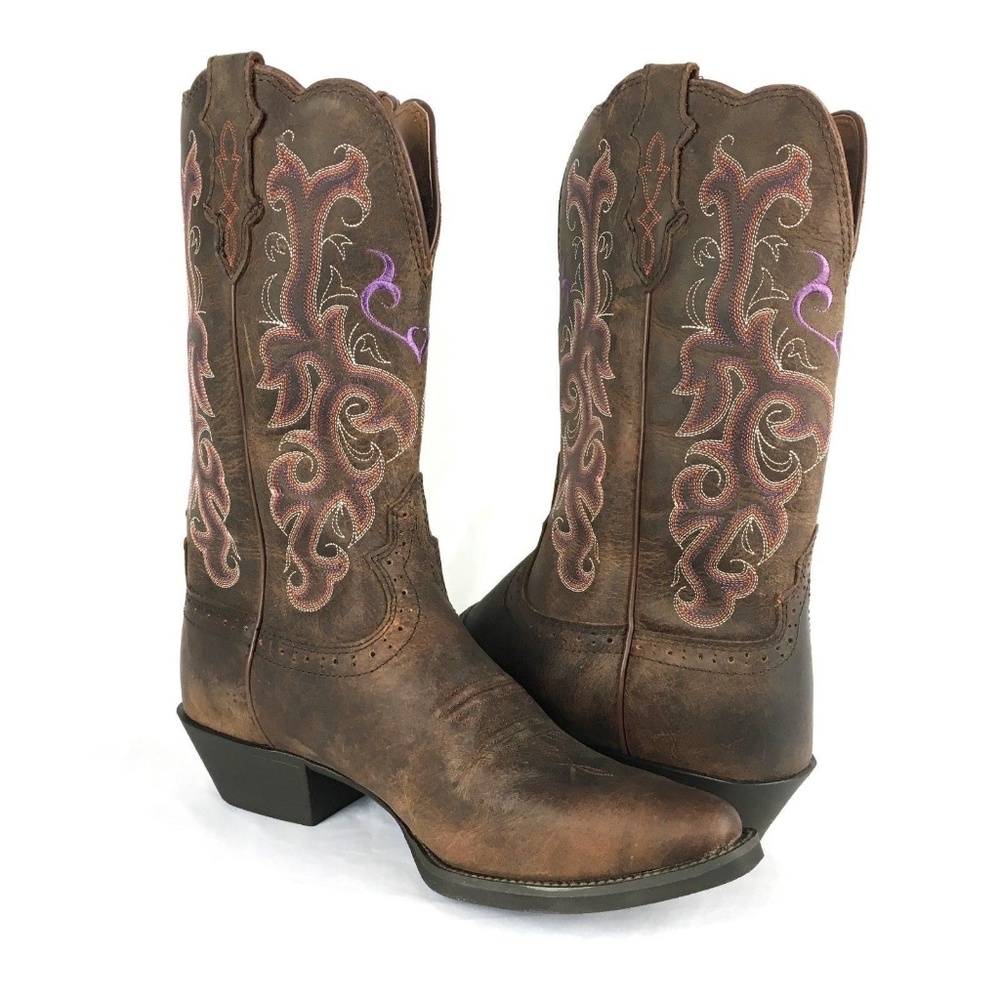 Justin Puma Cowboy Boots Womens 7 B Casual Western - Picture 1 of 7